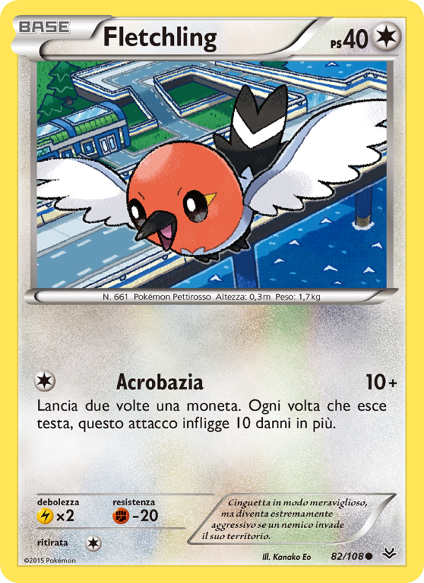 Fletchling 082/112 — Furie Volanti (Italian Pokémon TCG card)
