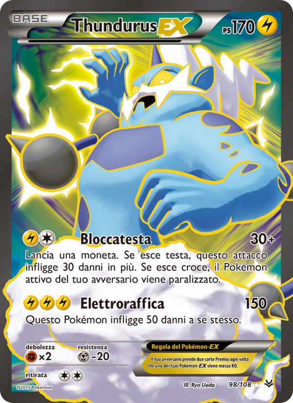 Thundurus EX 098/112 — Furie Volanti (Italian Pokémon TCG card)