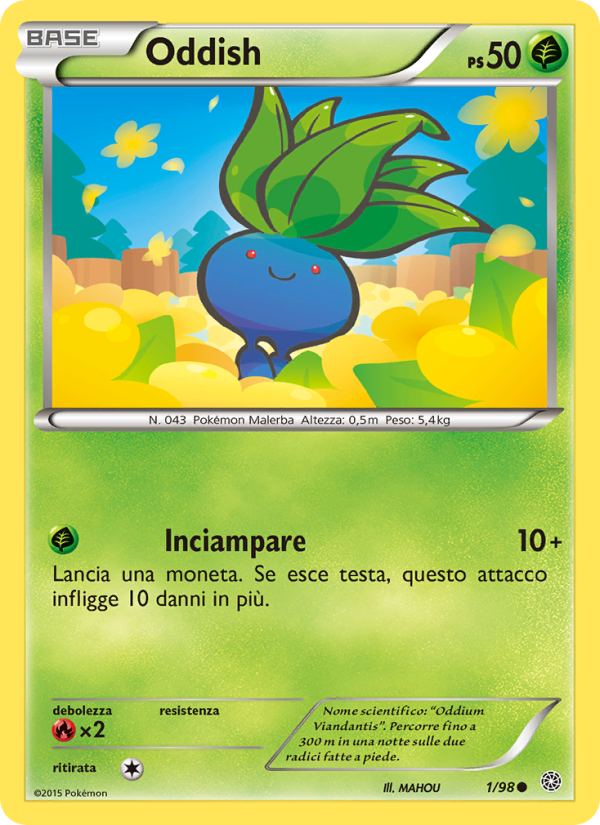 Oddish 001/101 — Antiche Origini (Italian Pokémon TCG card)