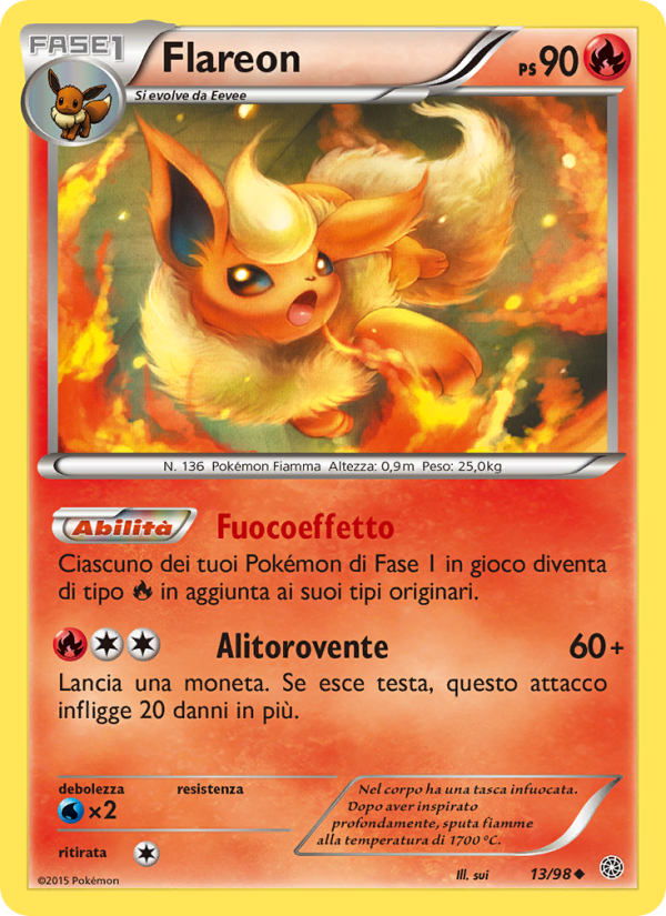 Flareon 013/101 — Antiche Origini (Italian Pokémon TCG card)