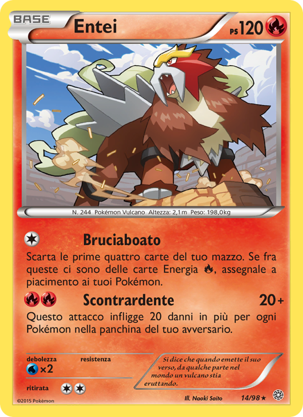 Entei 014/101 — Antiche Origini (Italian Pokémon TCG card)