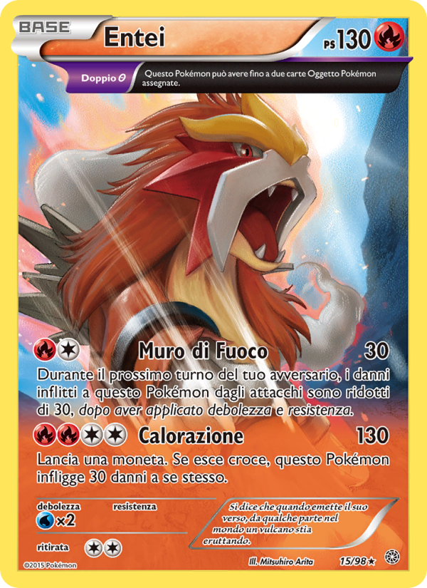 Entei 015/101 — Antiche Origini (Italian Pokémon TCG card)