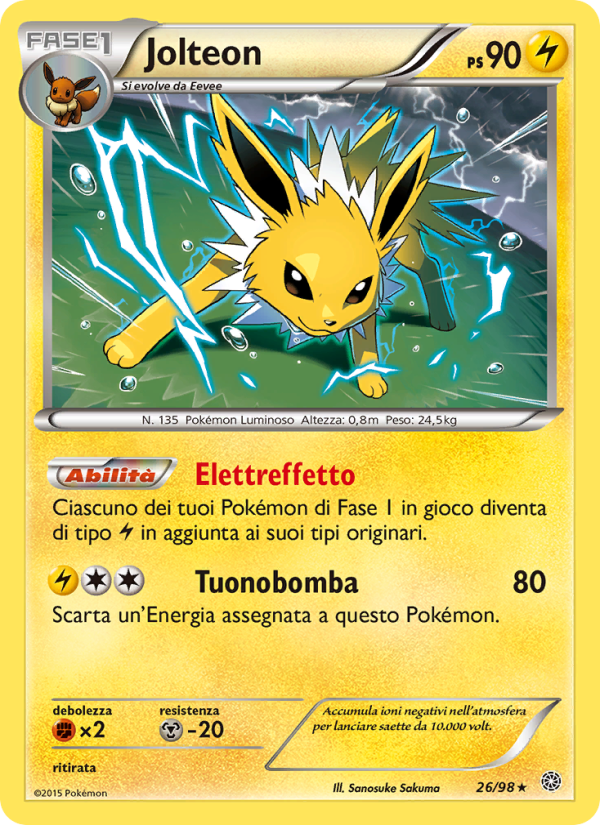 Jolteon 026/101 — Antiche Origini (Italian Pokémon TCG card)