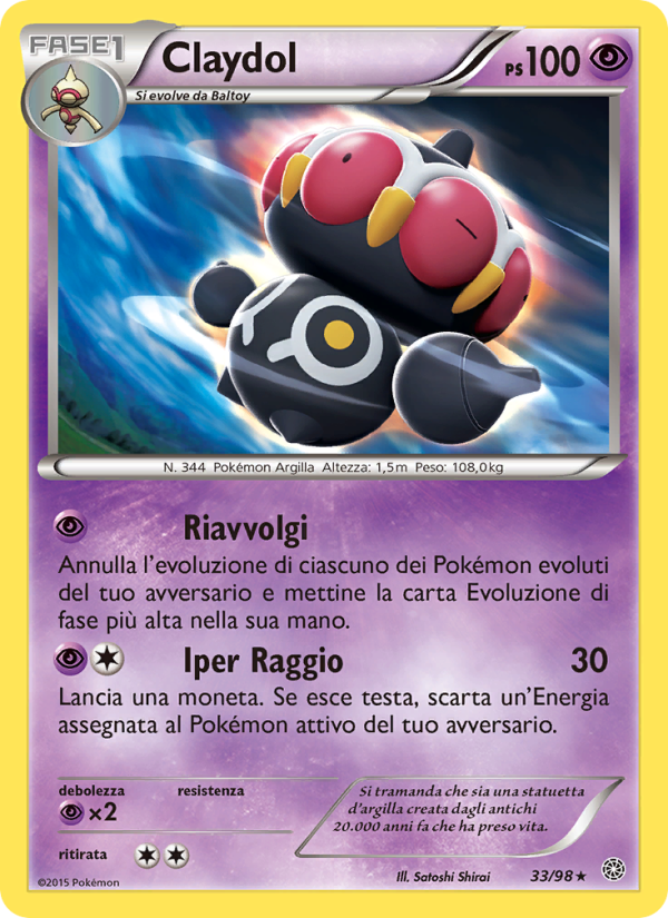 Claydol 033/101 — Antiche Origini (Italian Pokémon TCG card)