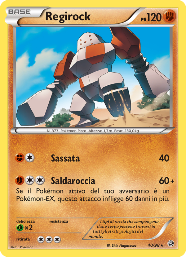 Regirock 040/101 — Antiche Origini (Italian Pokémon TCG card)