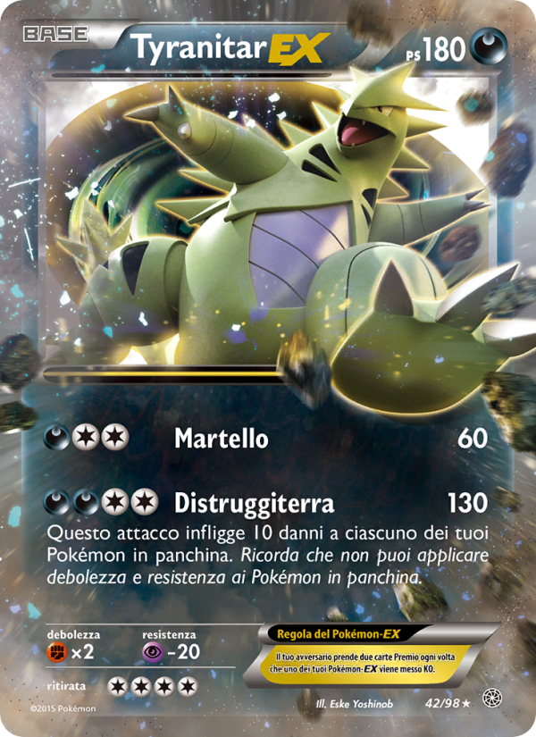 Tyranitar EX 042/101 — Antiche Origini (Italian Pokémon TCG card)