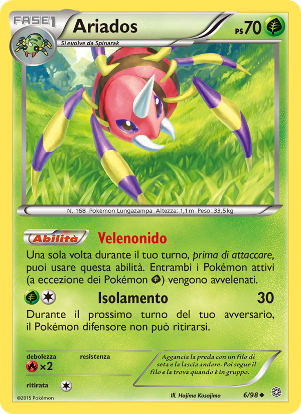 Ariados 006/101 — Antiche Origini (Italian Pokémon TCG card)