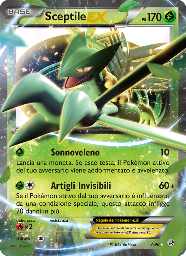 Sceptile EX 007/101 — Antiche Origini (Italian Pokémon TCG card)
