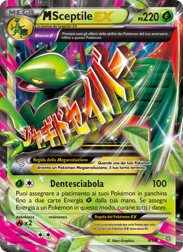 M Sceptile EX 008/101 — Antiche Origini (Italian Pokémon TCG card)