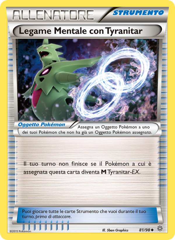 Legame Mentale con Tyranitar 081/101 — Antiche Origini (Italian Pokémon TCG card)