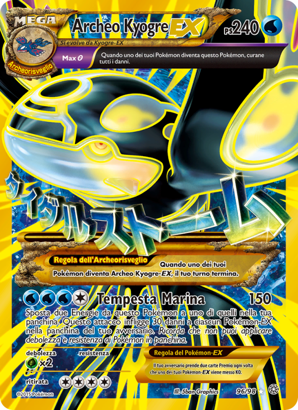 Archeo Kyogre EX 096/101 — Antiche Origini (Italian Pokémon TCG card)