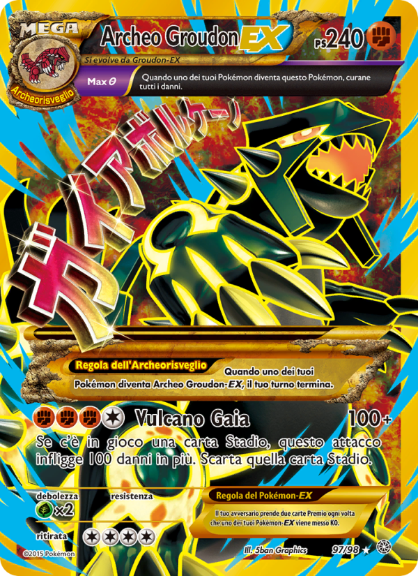 Archeo Groudon EX 097/101 — Antiche Origini (Italian Pokémon TCG card)