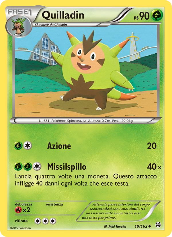 Quilladin 010/165 — Turbo Blitz (Italian Pokémon TCG card)