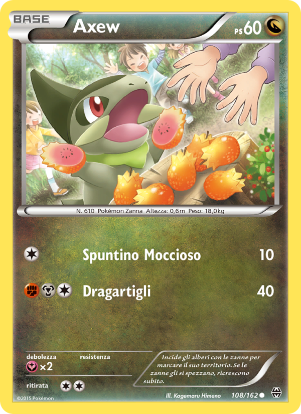 Axew 108/165 — Turbo Blitz (Italian Pokémon TCG card)