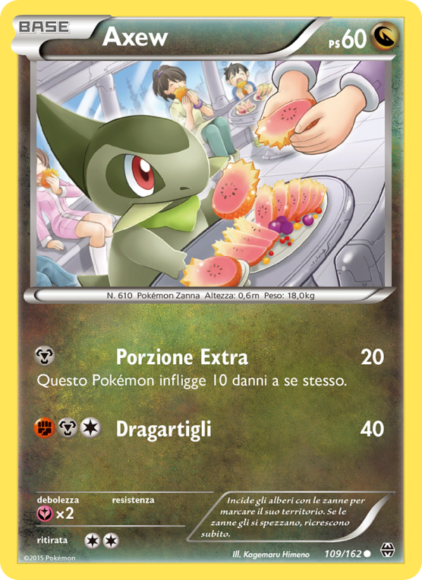 Axew 109/165 — Turbo Blitz (Italian Pokémon TCG card)
