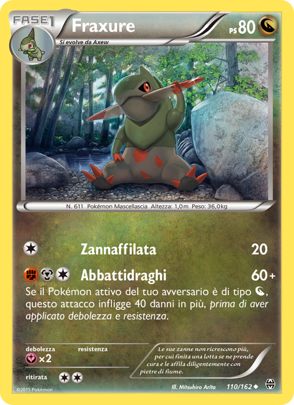 Fraxure 110/165 — Turbo Blitz (Italian Pokémon TCG card)