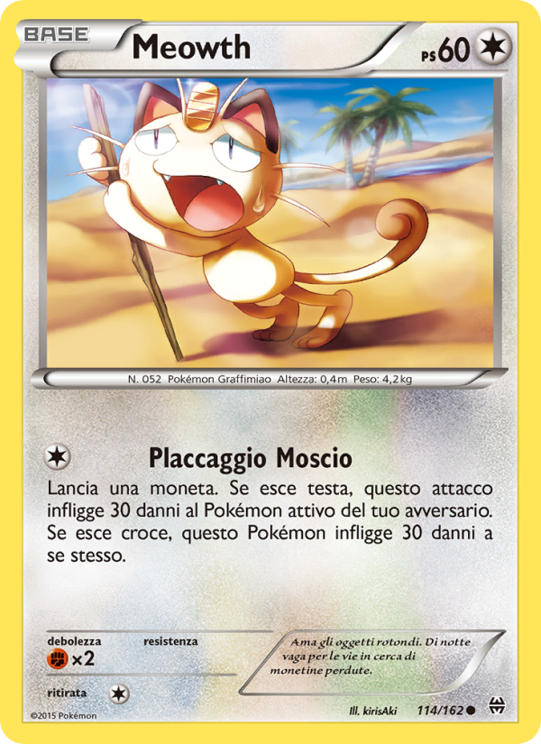 Meowth 114/165 — Turbo Blitz (Italian Pokémon TCG card)