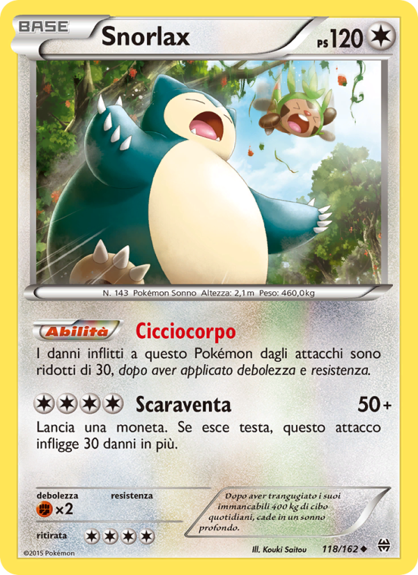 Snorlax 118/165 — Turbo Blitz (Italian Pokémon TCG card)