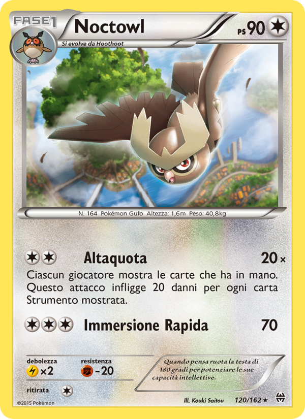 Noctowl 120/165 — Turbo Blitz (Italian Pokémon TCG card)