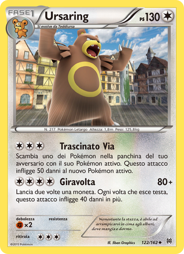 Ursaring 122/165 — Turbo Blitz (Italian Pokémon TCG card)
