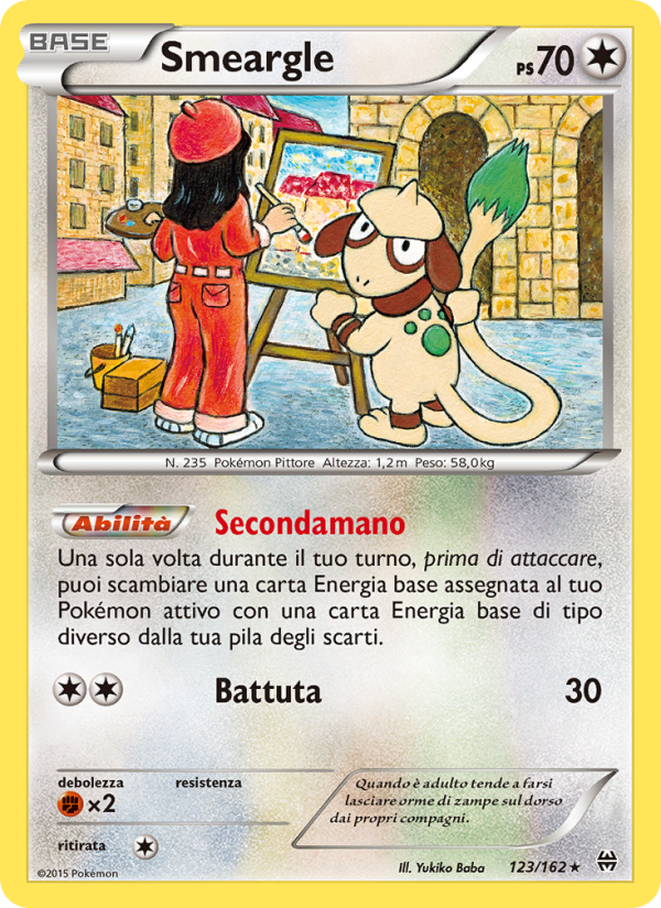 Smeargle 123/165 — Turbo Blitz (Italian Pokémon TCG card)
