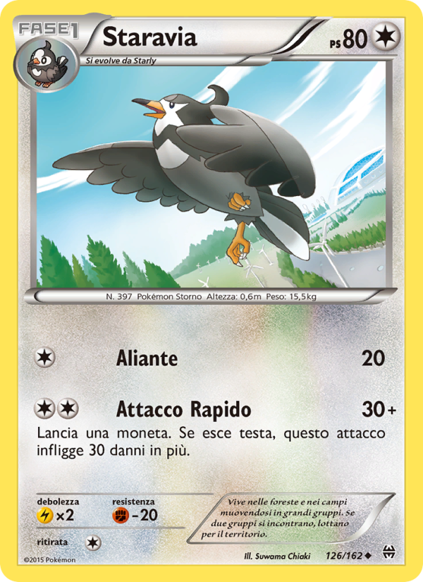 Staravia 126/165 — Turbo Blitz (Italian Pokémon TCG card)