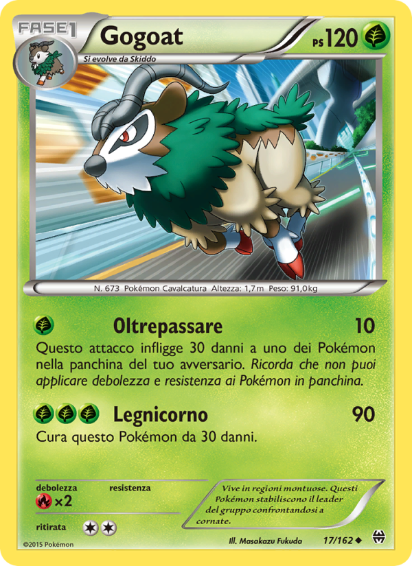 Gogoat 017/165 — Turbo Blitz (Italian Pokémon TCG card)