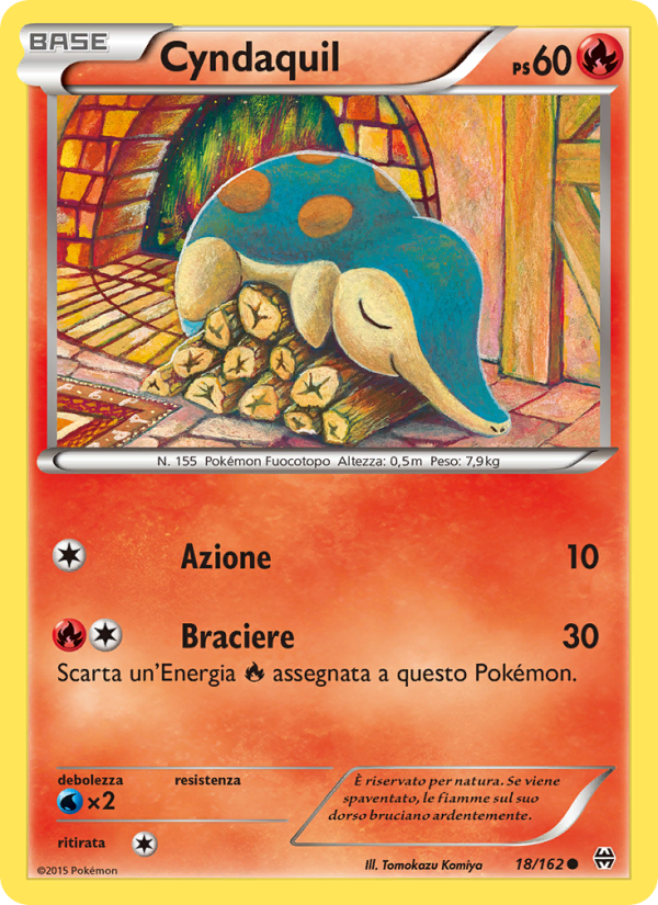Cyndaquil 018/165 — Turbo Blitz (Italian Pokémon TCG card)