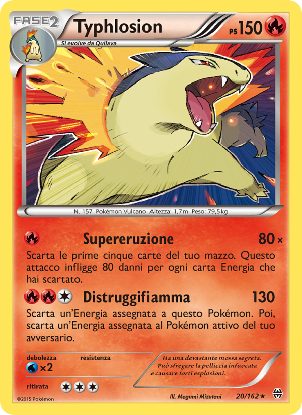Typhlosion 020/165 — Turbo Blitz (Italian Pokémon TCG card)