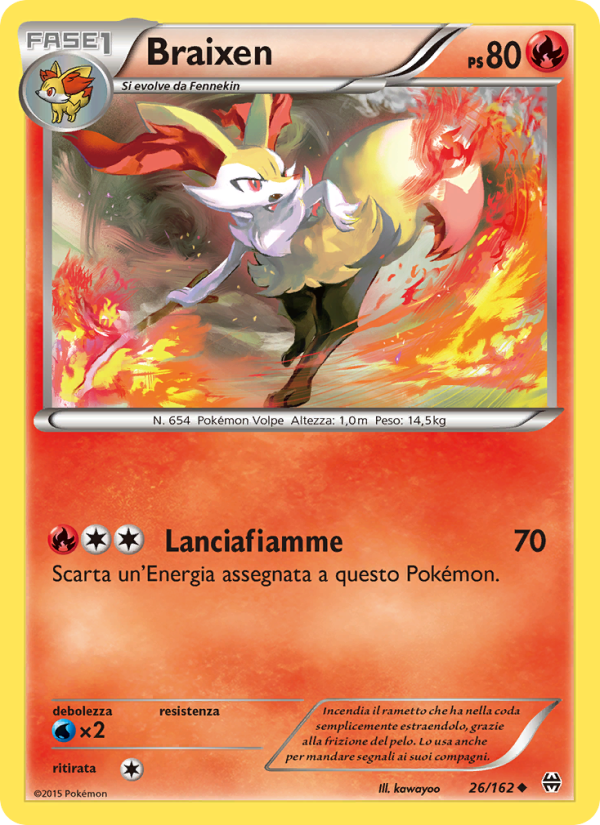 Braixen 026/165 — Turbo Blitz (Italian Pokémon TCG card)