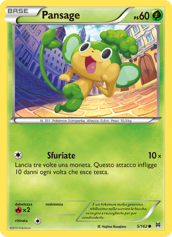 Pansage 005/165 — Turbo Blitz (Italian Pokémon TCG card)