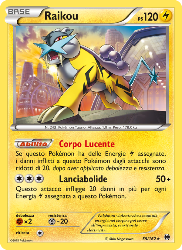 Raikou 055/165 — Turbo Blitz (Italian Pokémon TCG card)