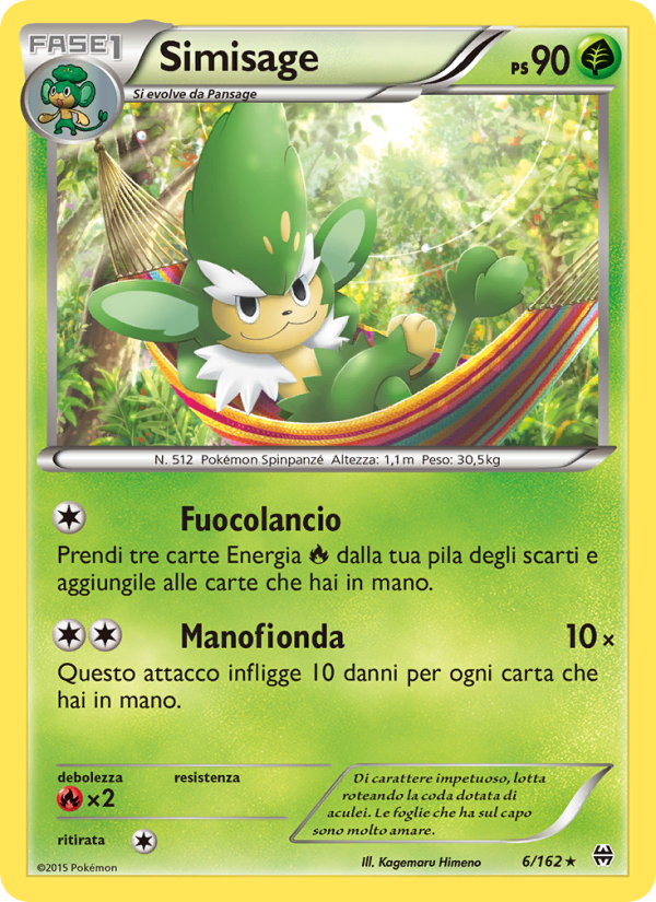 Simisage 006/165 — Turbo Blitz (Italian Pokémon TCG card)