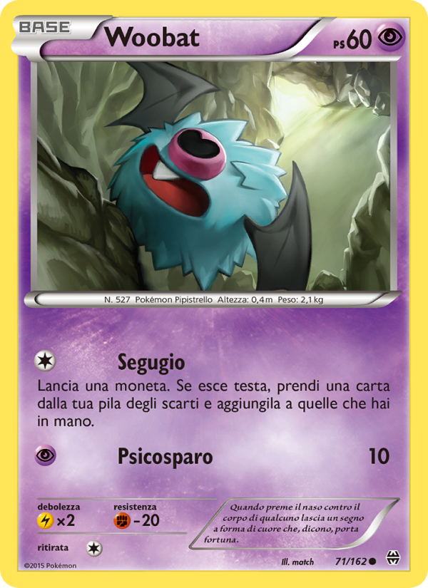 Woobat 071/165 — Turbo Blitz (Italian Pokémon TCG card)