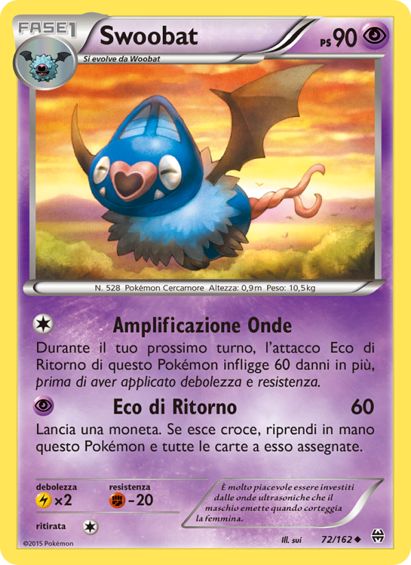 Swoobat 072/165 — Turbo Blitz (Italian Pokémon TCG card)