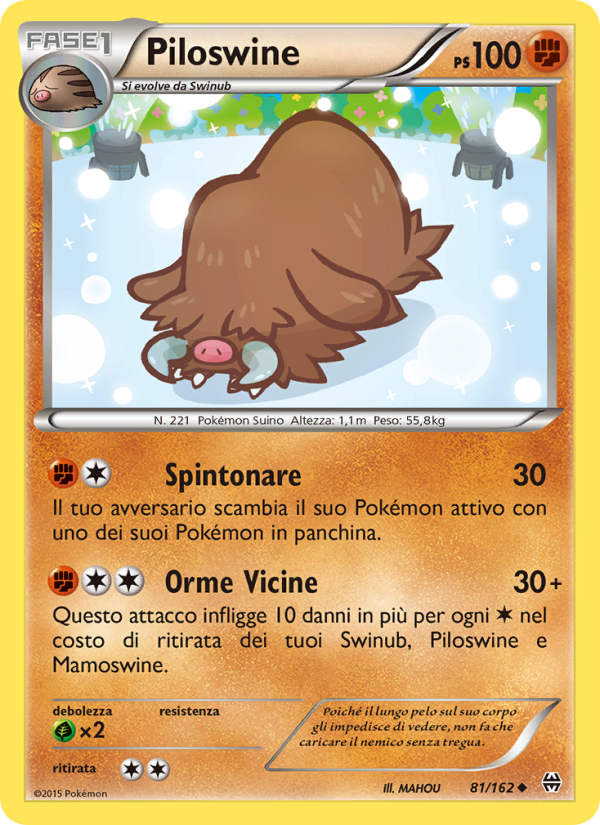 Piloswine 081/165 — Turbo Blitz (Italian Pokémon TCG card)