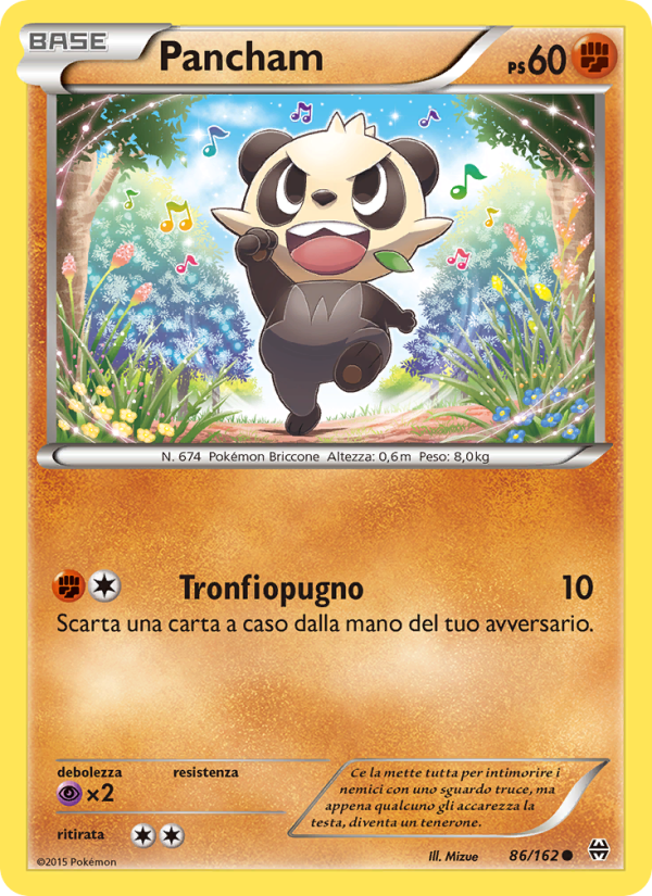 Pancham 086/165 — Turbo Blitz (Italian Pokémon TCG card)