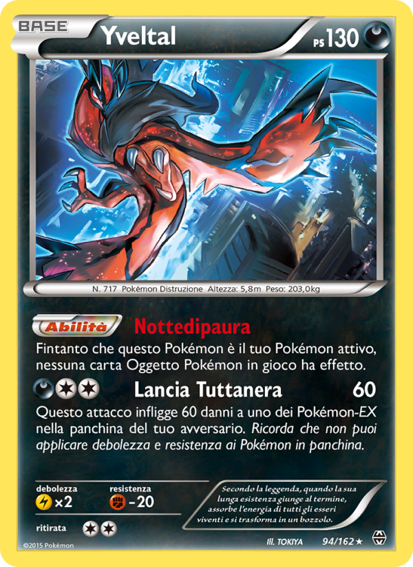 Yveltal 094/165 — Turbo Blitz (Italian Pokémon TCG card)