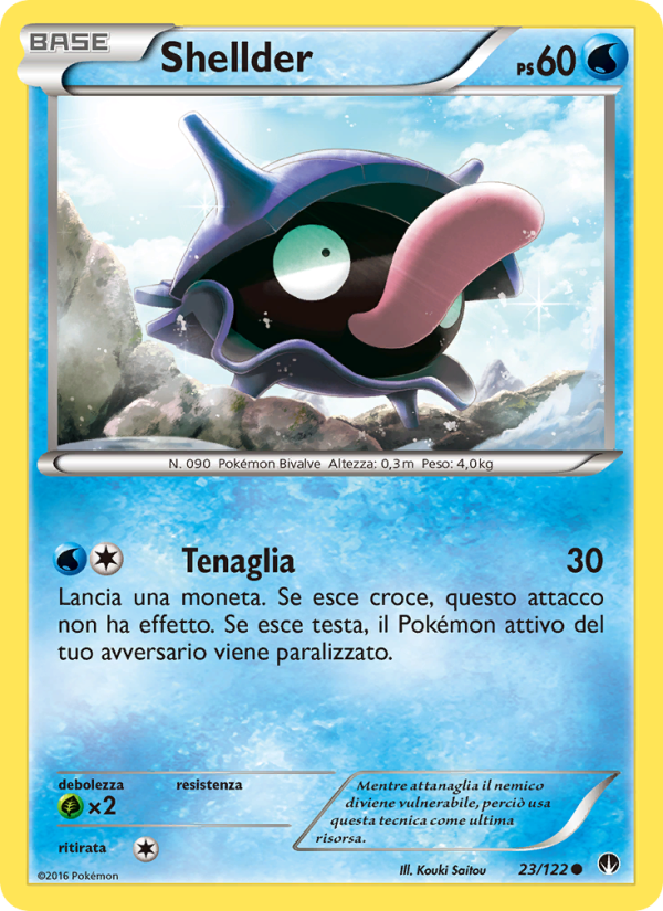 Shellder 023/126 — Turbo Crash (Italian Pokémon TCG card)