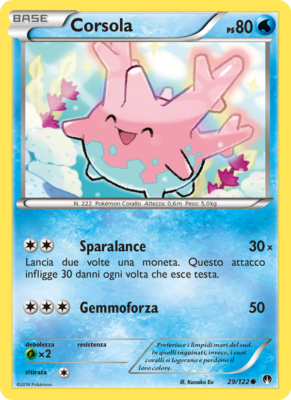 Corsola 029/126 — Turbo Crash (Italian Pokémon TCG card)