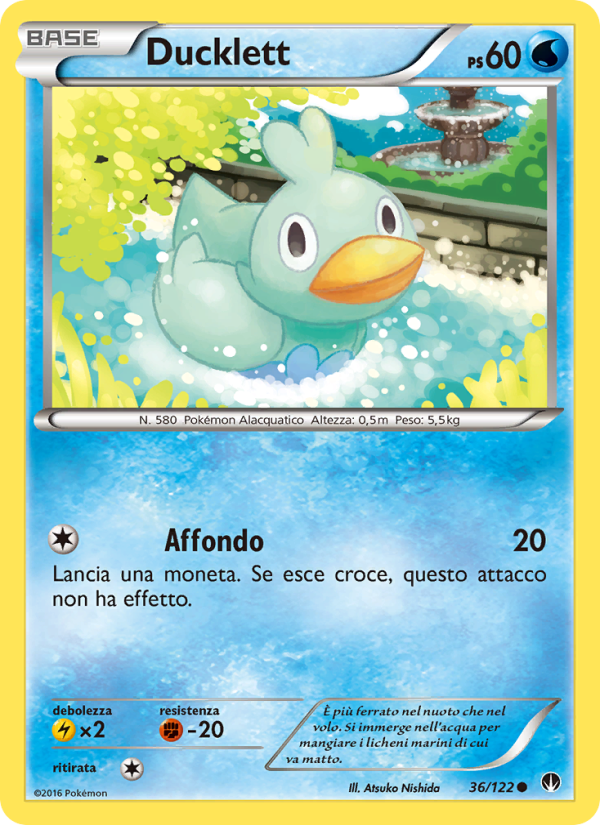 Ducklett 036/126 — Turbo Crash (Italian Pokémon TCG card)