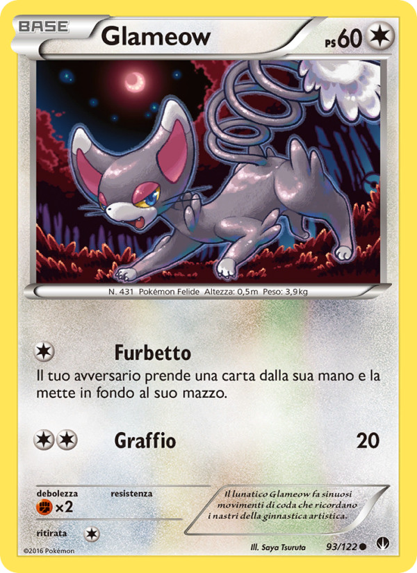 Glameow 093/126 — Turbo Crash (Italian Pokémon TCG card)