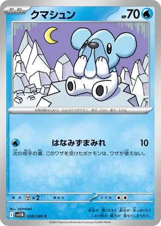 Cubchoo 028/174 — Black Bolt (Japanese Pokémon TCG card)