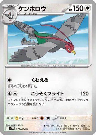Unfezant 075/174 — Black Bolt (Japanese Pokémon TCG card)
