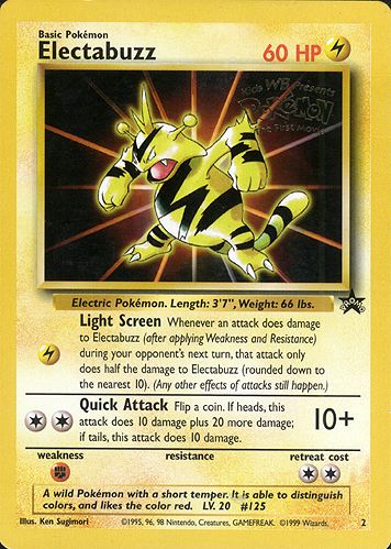 Electabuzz [Non-glossy] — Unnumbered Promotional 1997 (Japanese Pokémon TCG card)