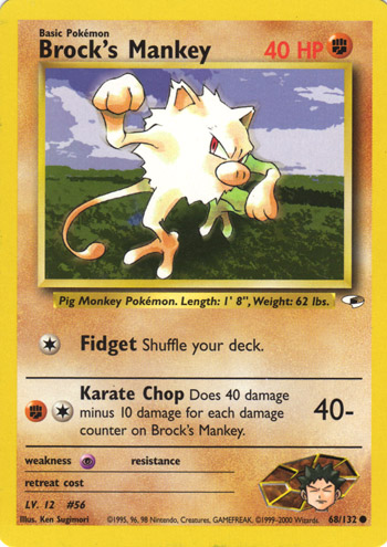Brock's Mankey [Glossy] — Unnumbered Promotional 1998 (Japanese Pokémon TCG card)