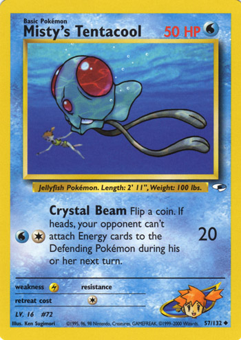 Misty's Tentacool [Glossy] — Unnumbered Promotional 1998 (Japanese Pokémon TCG card)