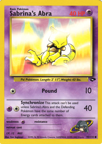 Sabrina's Abra [Glossy] — Unnumbered Promotional 1999 (Japanese Pokémon TCG card)