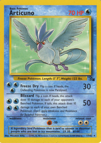 Articuno [Phone card] [Phone card] — Unnumbered Promotional 1999 (Japanese Pokémon TCG card)