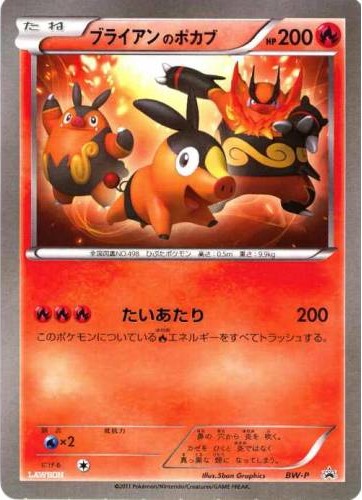 Tepig [BW-P Jumbo] — Unnumbered Promotional 2011 (Japanese Pokémon TCG card)